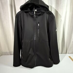 Ozark Trail Softshell Jacket men's XL Black Full Zip Hooded Outdoor Coat